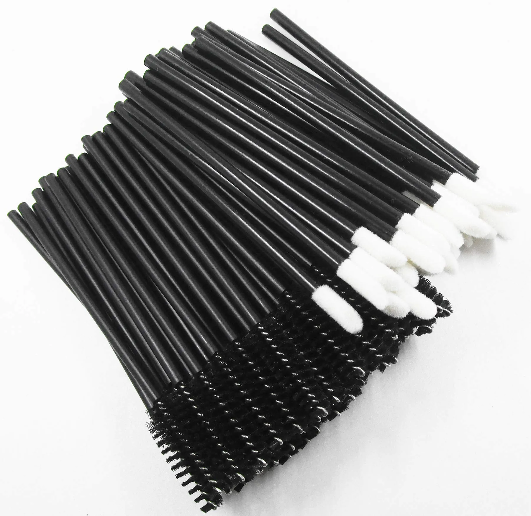 100 PCS Disposable Makeup Applicators Eyelash Mascara Brushes Lip Brushes Mascara Wands Cosmetic Lipstick Wands Tool Kits… 100pc BlackWhite