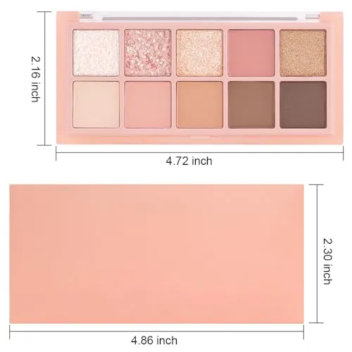 10Colors Orange Nude Pink Colorful Eyeshadow Palette Makeup,Natural Neutral Highly Pigmented Eye Shadow,Naturing-Looking Long Lasting Waterp