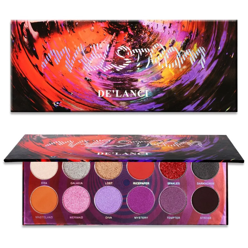 12 Color Plum Eyeshadow Pallete Glitter Shimmer Matte