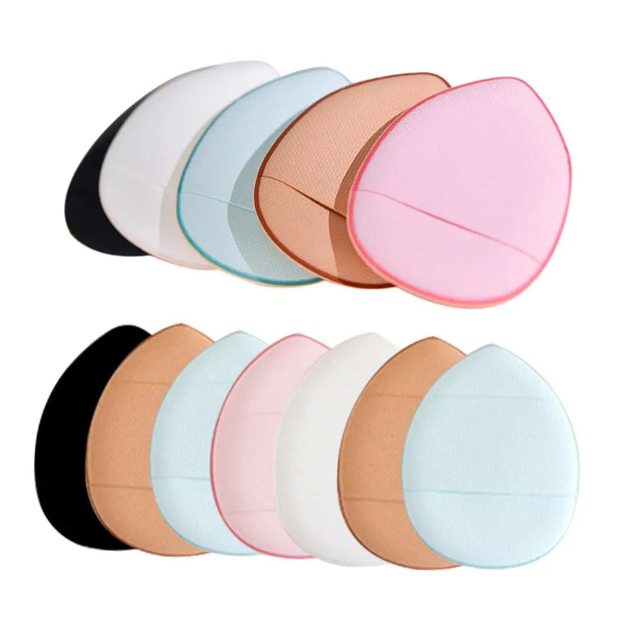 12pcs Finger Powder Puff Velour Makeup Applicators for Loose Powder Compact Storage Box for Precision Application and Travel