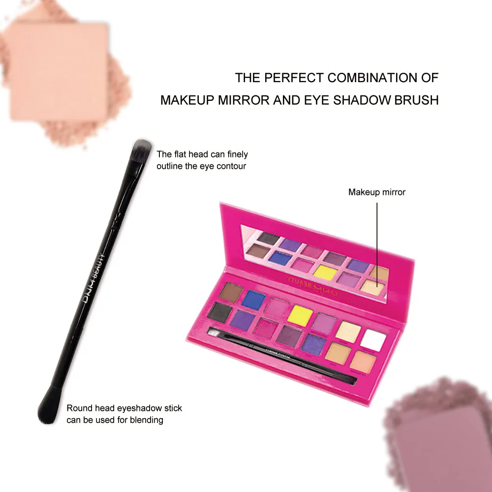 14 Colors Eyeshadow Palette Matte Shimmer Makeup Pallet Natural Waterproof Long Lasting Pigmented Eyeshadow Pallet With Makeup Brush (14 Colors)