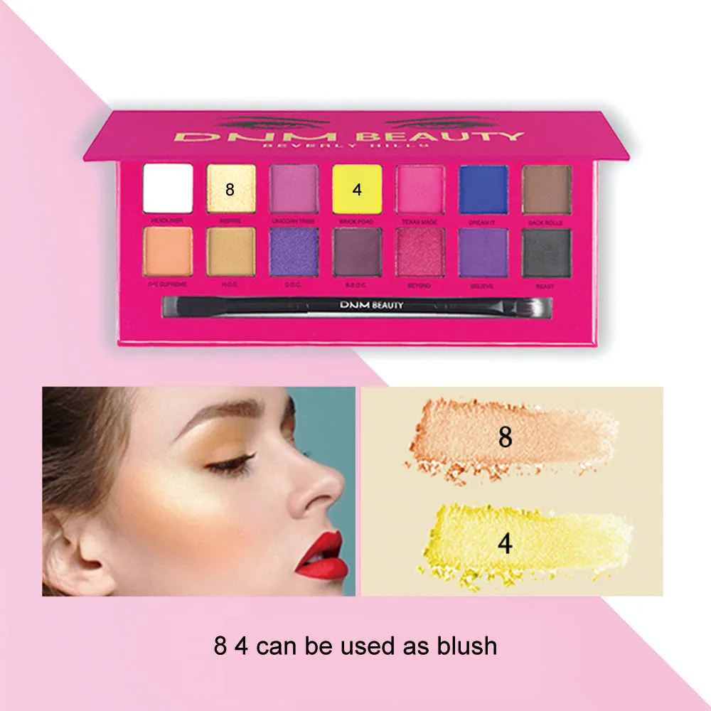 14 Colors Eyeshadow Palette Matte Shimmer Makeup Pallet Natural Waterproof Long Lasting Pigmented Eyeshadow Pallet With Makeup Brush (14 Colors)