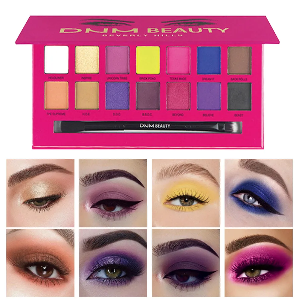 14 Colors Eyeshadow Palette Matte Shimmer Makeup Pallet Natural Waterproof Long Lasting Pigmented Eyeshadow Pallet With Makeup Brush (14 Colors)
