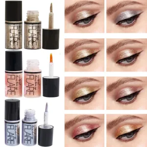 15 Colors Glitter Eyeshadow Liquid Eyeliner Metallic Eye Liner Waterproof Long Lasting Shimmer Eye Shadow Women Korean Makeup