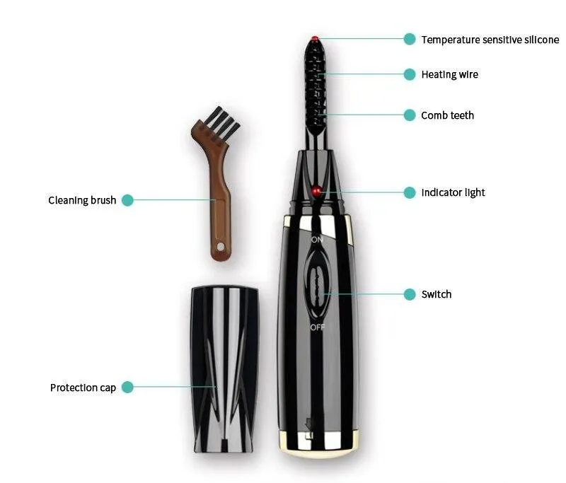 1Pcs Mini Electric Heated Eyelash Curler Long Lasting Lash Lifting