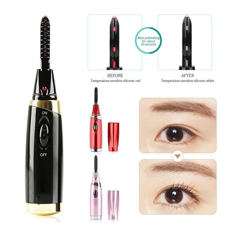 1Pcs Mini Electric Heated Eyelash Curler Long Lasting Lash Lifting