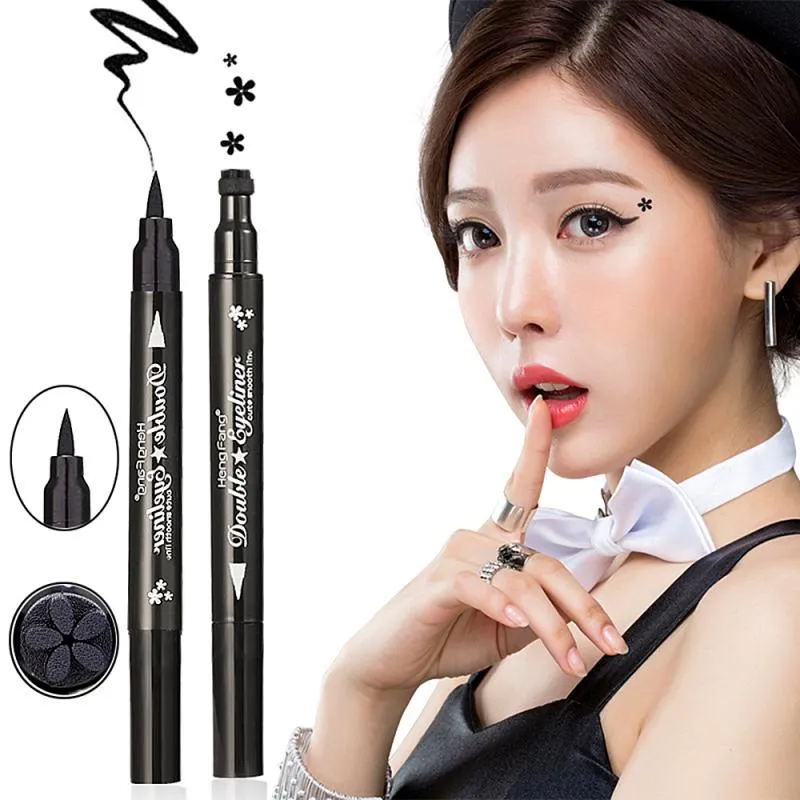 2 In 1 Liquid Eyeliner Pencil Black Multifunction Double-Headed  Eye Liner Star Moon Shape 4 Styles EyeLiner