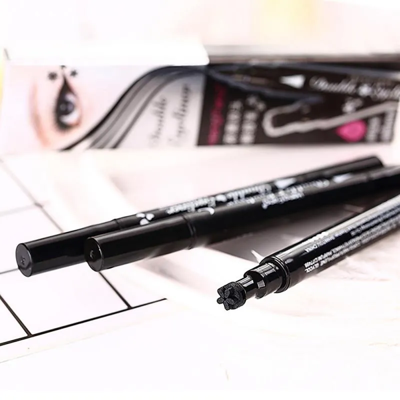 2 In 1 Liquid Eyeliner Pencil Black Multifunction Double-Headed  Eye Liner Star Moon Shape 4 Styles EyeLiner