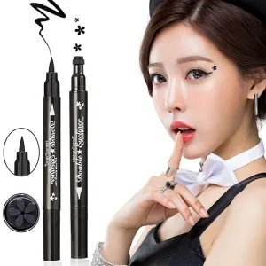 2 In 1 Liquid Eyeliner Pencil Black Multifunction Double-Headed  Eye Liner Star Moon Shape 4 Styles EyeLiner
