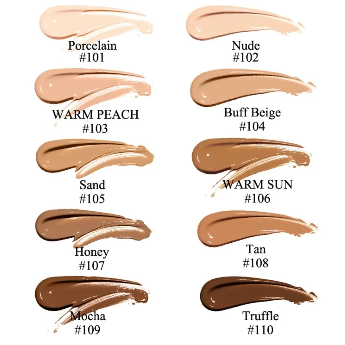 2 Pack PHOERA Foundation,Full Coverage Concealer Flawless Soft Matte 24HR Oil Control Liquid Foundation Makeup .(104 Buff Beige）