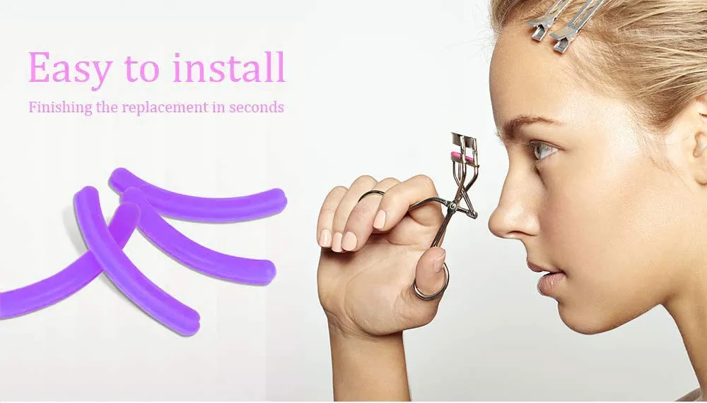 24 Pcs Curler Refill EyeLash Curler Refill Pads Silicone Rubber Curler Replacement Refills Pads for Universal Eyelash Curler White