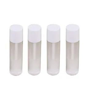25Pcs Lip Balm Tubes Containers 5g Clear body with Twist Bottom and Cap,Empty Refillable Plastic DIY Lipstick Lip Gloss Containers Chapstick Tube Crayon Pipe Bottle (white lid)