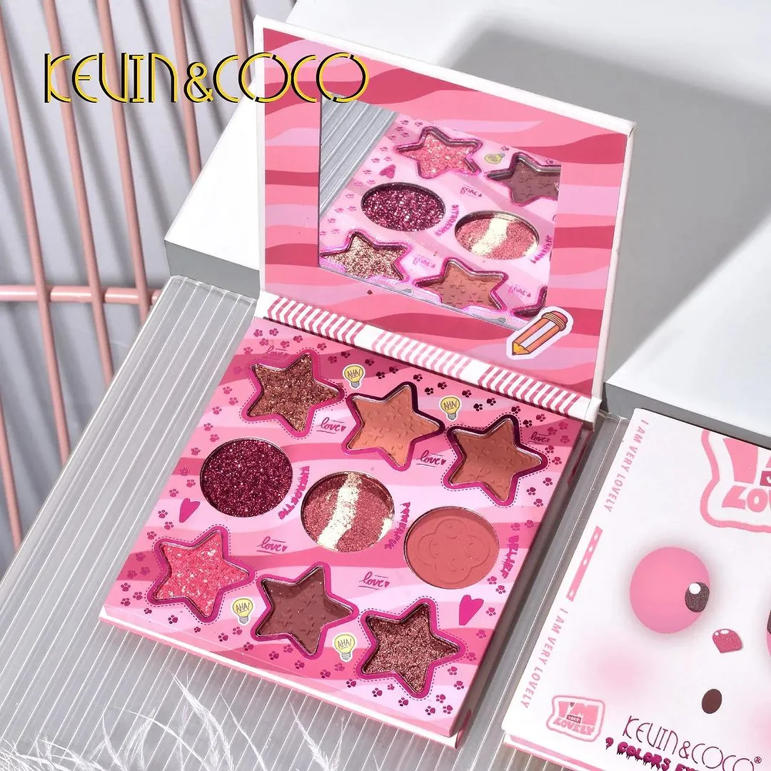 27 Colors Kevin & Coco Eyeshadow Kits 3 Pearlescent Matte & Shimmer Kits with Eyelashes