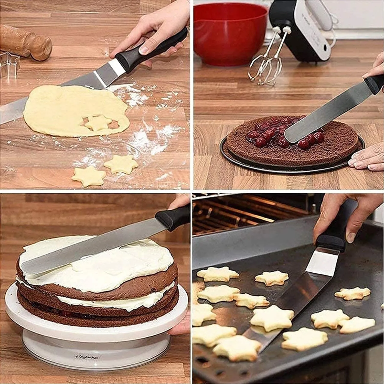 2754 Stainless Steel Offset Icing Spatula Bakery Cake Decorating Spreader 15-Inch