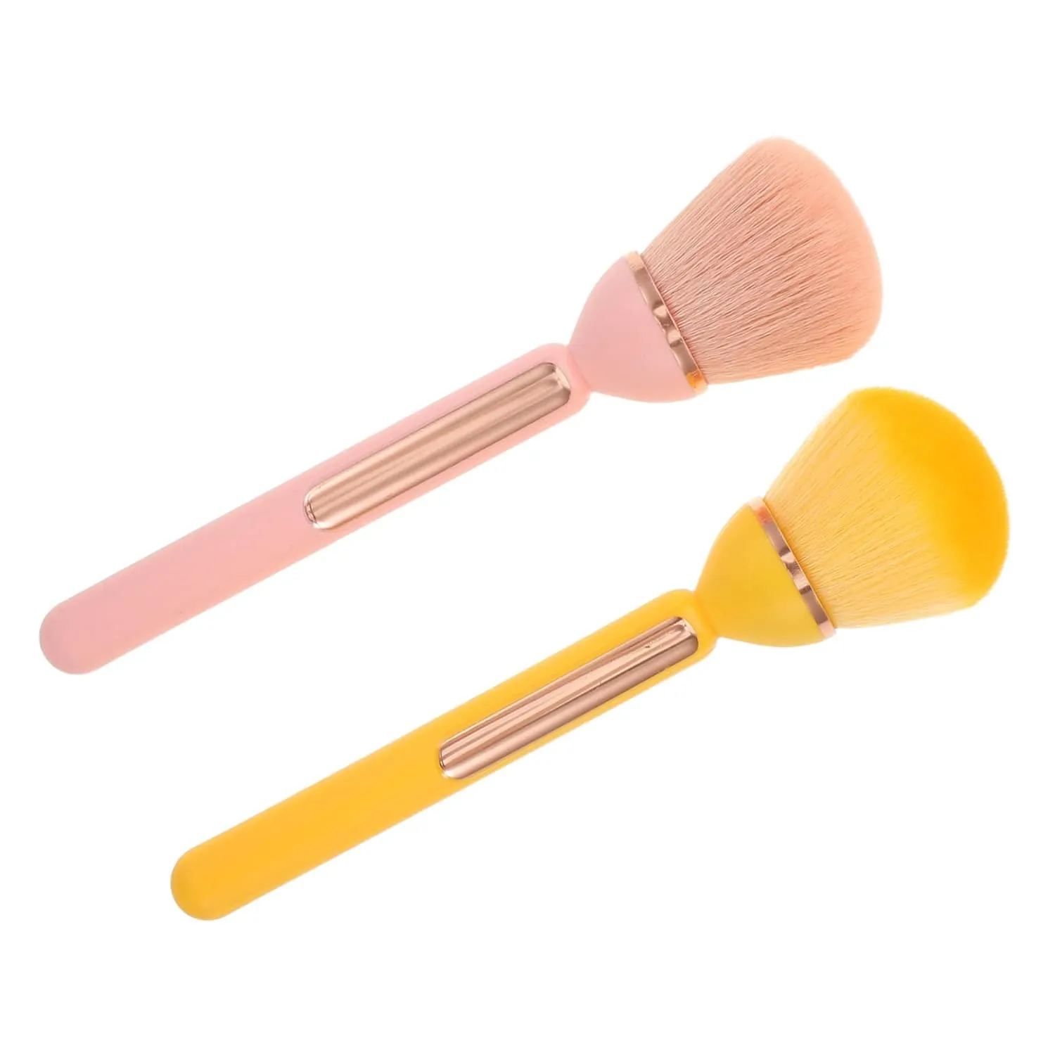 2pcs Long Handle Powder Blush Brushes for Cheeks for Travel Compact Portable Design for Effortless Application of Loose Powder and Highlighter