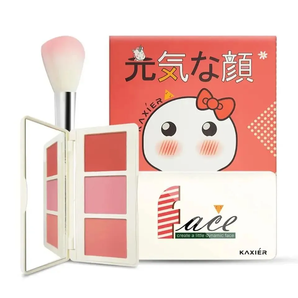 3 Color Blush Palette with Brush