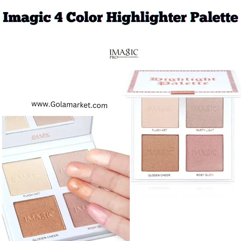 (3 IN 1 Combo ) IMAGIC 8 COLOR CONTOUR & BLUSH PALETTE   IMAGIC 4 Color Highlighter Palette   HANDAIYAN 6PCS Lipstick (Set B)