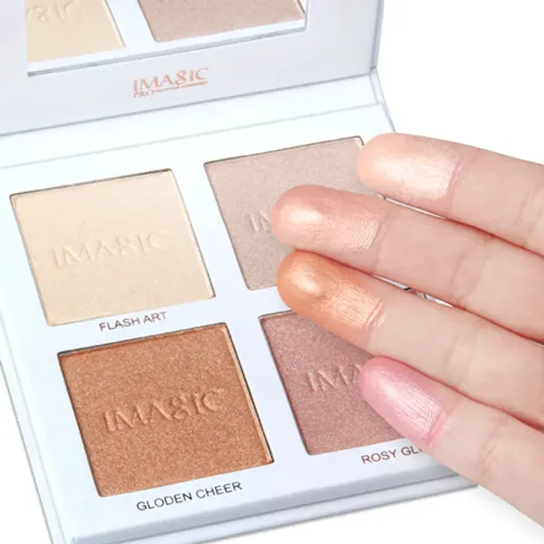 (3 IN 1 Combo ) IMAGIC 8 COLOR CONTOUR & BLUSH PALETTE   IMAGIC 4 Color Highlighter Palette   HANDAIYAN 6PCS Lipstick (Set B)