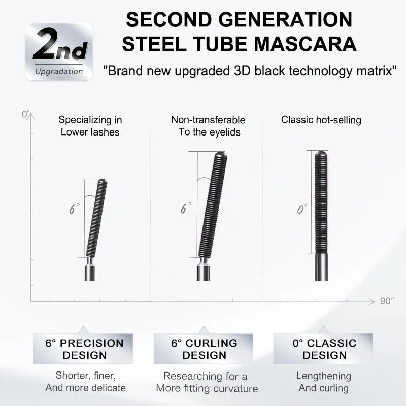 3D Curling Eyelash Iron Mascara - 6°Curling Design #Brown