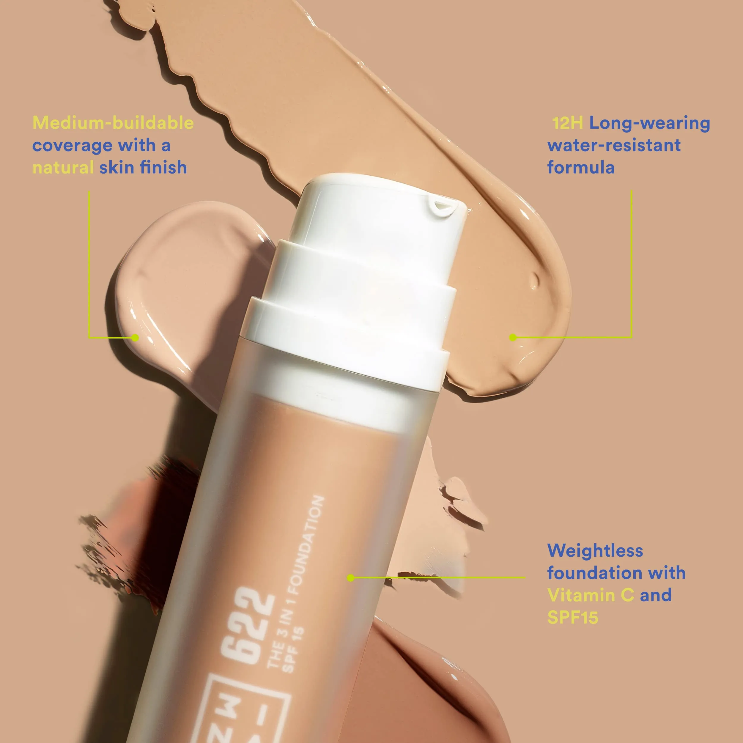 3INA The 3-In-1 Foundation 639 - Vegan Formula - Combination Of Primer, Concealer And Foundation - Medium Coverage - Natural Finish - Perfect For Covering Lines And Blemishes - Long Lasting - 1.01 Oz