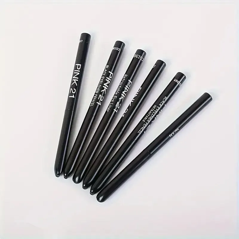 5-Pack: Waterproof and Sweat-Proof Black Eyeliner Pencil