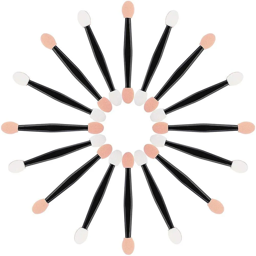 50 PCS Eyeshadow Brush, Disposable Eyeshadow Brush, Dual Sided Eyeshadow Brush, Oval Sponge Tipped Makeup Applicator Tool, Tools & Accessories