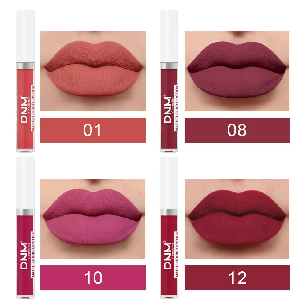5Pcs Matte Liquid Lipstick 1Pcs Clear Lip Plumping Plumper Gloss Oil Makeup Set Kit, Long Lasting Waterproof Moisturizing Velvet High Pigmented Lipstick Lip Stain Glaze Makeup Gift Sets for Women 04