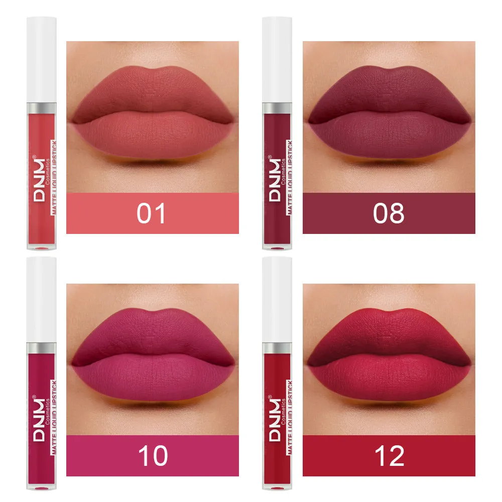 5Pcs Matte Liquid Lipstick 1Pcs Clear Lip Plumping Plumper Gloss Oil Makeup Set Kit, Long Lasting Waterproof Moisturizing Velvet High Pigmented Lipstick Lip Stain Glaze Makeup Gift Sets for Women 04