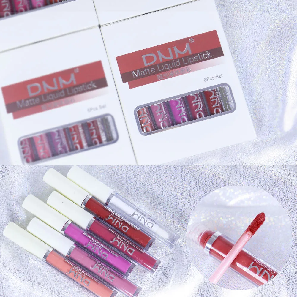 5Pcs Matte Liquid Lipstick 1Pcs Clear Lip Plumping Plumper Gloss Oil Makeup Set Kit, Long Lasting Waterproof Moisturizing Velvet High Pigmented Lipstick Lip Stain Glaze Makeup Gift Sets for Women 04
