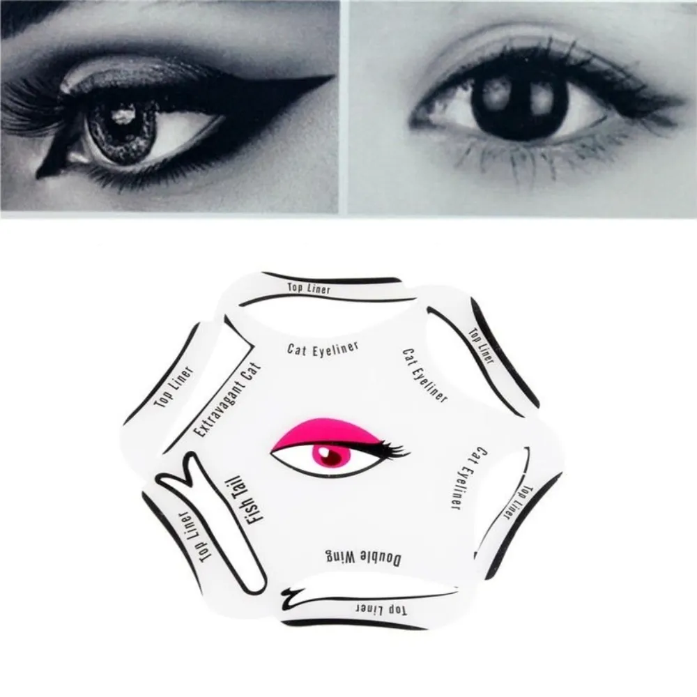 6-in-1 Cat Eyeliner Stencil with Optional Black Liquid Eyeliner – Perfect Winged Liner Made Easy