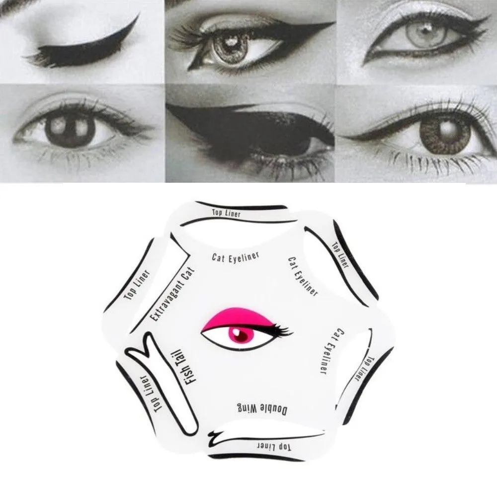 6-in-1 Cat Eyeliner Stencil with Optional Black Liquid Eyeliner – Perfect Winged Liner Made Easy
