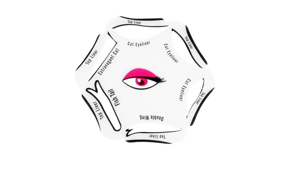 6-in-1 Cat Eyeliner Stencil with Optional Black Liquid Eyeliner – Perfect Winged Liner Made Easy