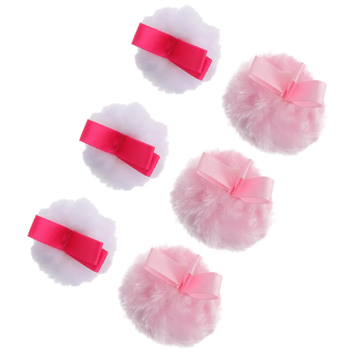 6Pcs Fluffy Round Makeup Portable Facial Cosmetic Pads for Gentle Application for Loose Powder Compact for Easy Use Safe Material for Makeup Enthusiasts