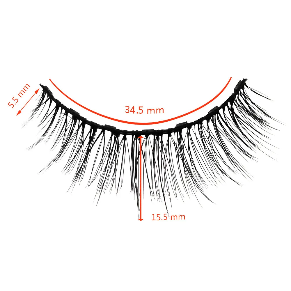 7 Magnets 3 Pairs Magnetic Eyelashes and Eyeliner Kit,1 Pair of Tweezers and Scissors, 4 Cleaning Fluids 02