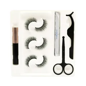 7 Magnets 3 Pairs Magnetic Eyelashes and Eyeliner Kit,1 Pair of Tweezers and Scissors, 4 Cleaning Fluids 03