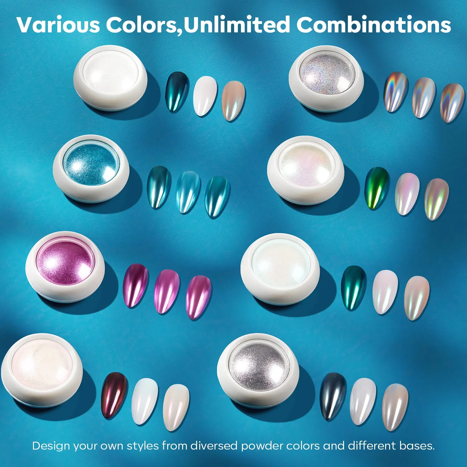 8 Colors Chrome Powder Set - Stardust Island