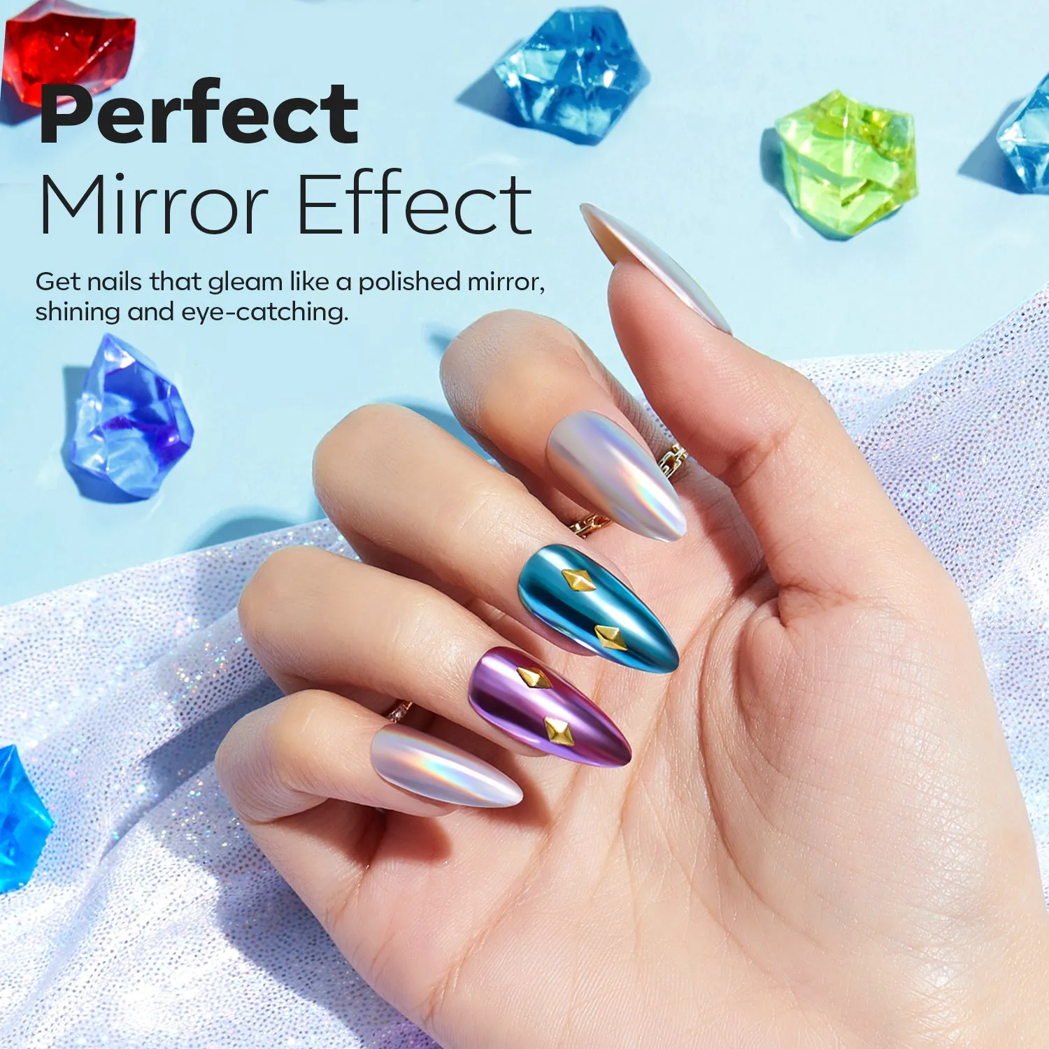 8 Colors Chrome Powder Set - Stardust Island