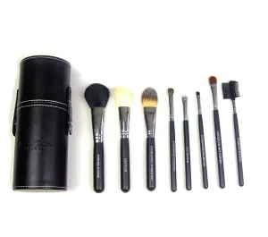 8 Piece Makeup Brush Set with Leather Case