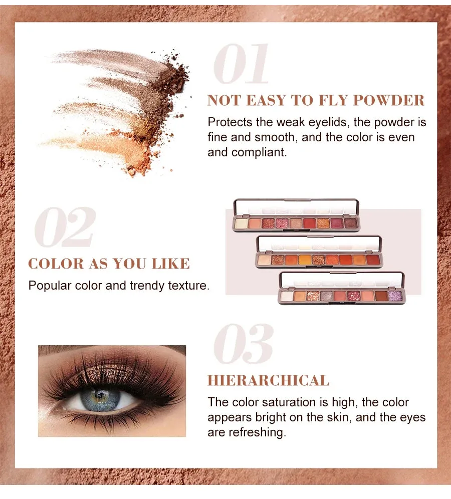 9 Colors Matte Eyeshadow Shimmer Palette Eyeshadow Waterproof Long Lasting Glitter Eye Makeup Cosmetics Eye Shadow