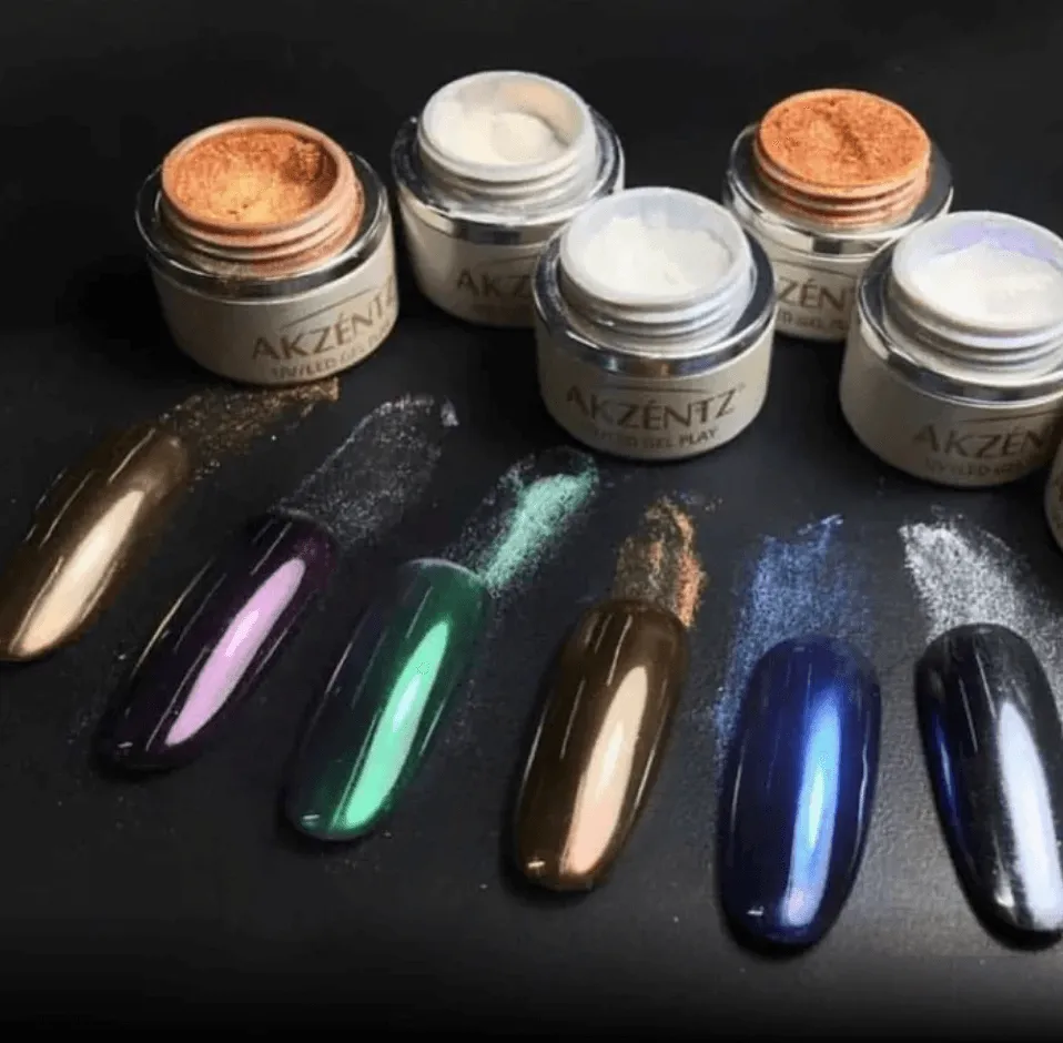 AKZENTZ GEL PLAY Pearlescent Powder- Silver