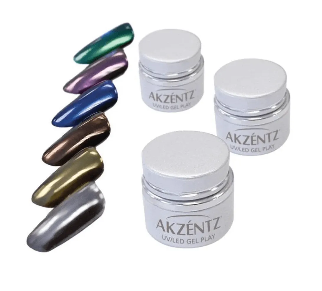 AKZENTZ GEL PLAY Pearlescent Powder- Silver