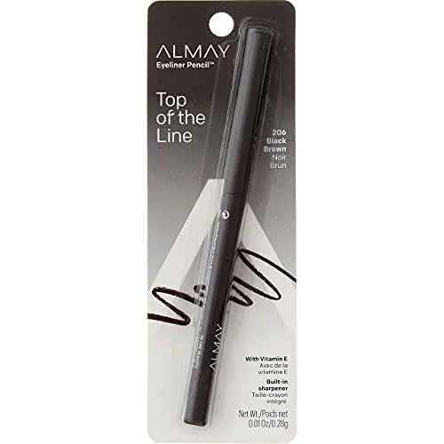 Almay Eyeliner Pencil, Black Brown [206], 0.01 oz (Pack of 5)