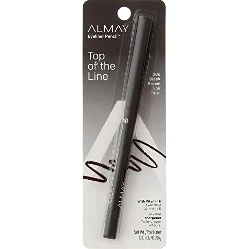Almay Eyeliner Pencil, Black Brown [206], 0.01 oz (Pack of 5)