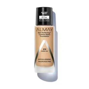 ALMAY - Skin Perfecting Comfort Matte Foundation Warm Tan 210 - 1 fl oz (30 ml)