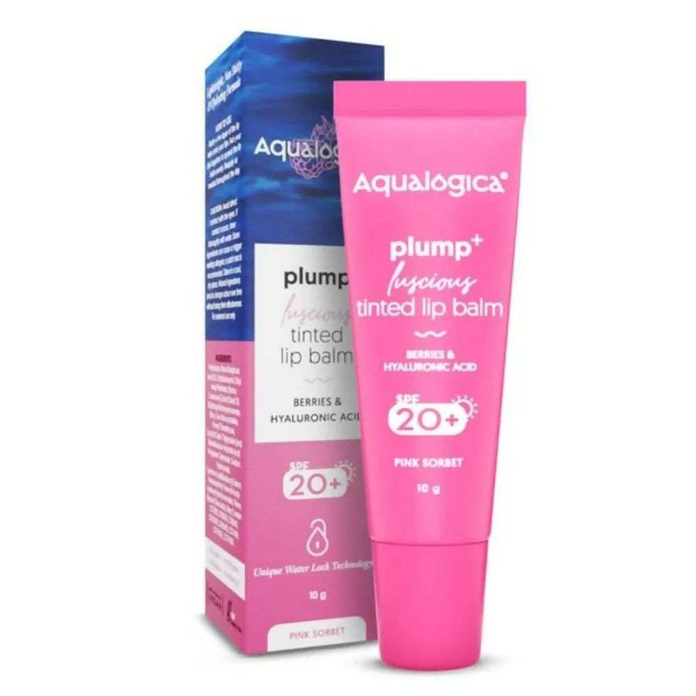 Aqualogica Pink Sorbet Plump  Luscious Tinted Lip Balm with Berries and Hyaluronic Acid