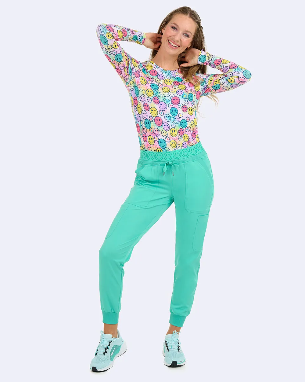 Ava Therese Smiley Jogger Scrub Pants