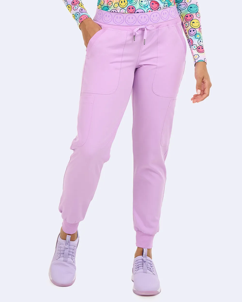 Ava Therese Smiley Jogger Scrub Pants