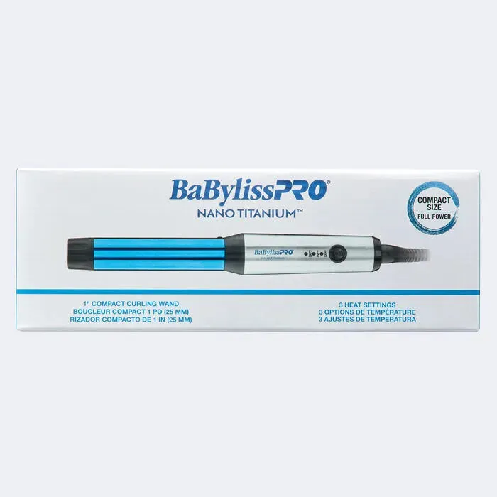 BaBylissPRO Nano-Titanium 1" Compact Curling Wand