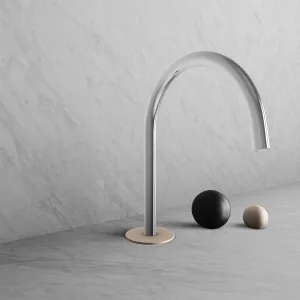 BARiL B35-8100-00L-CH Wall-Mounted Lavatory Faucet Spout With Deck Mounted Handles