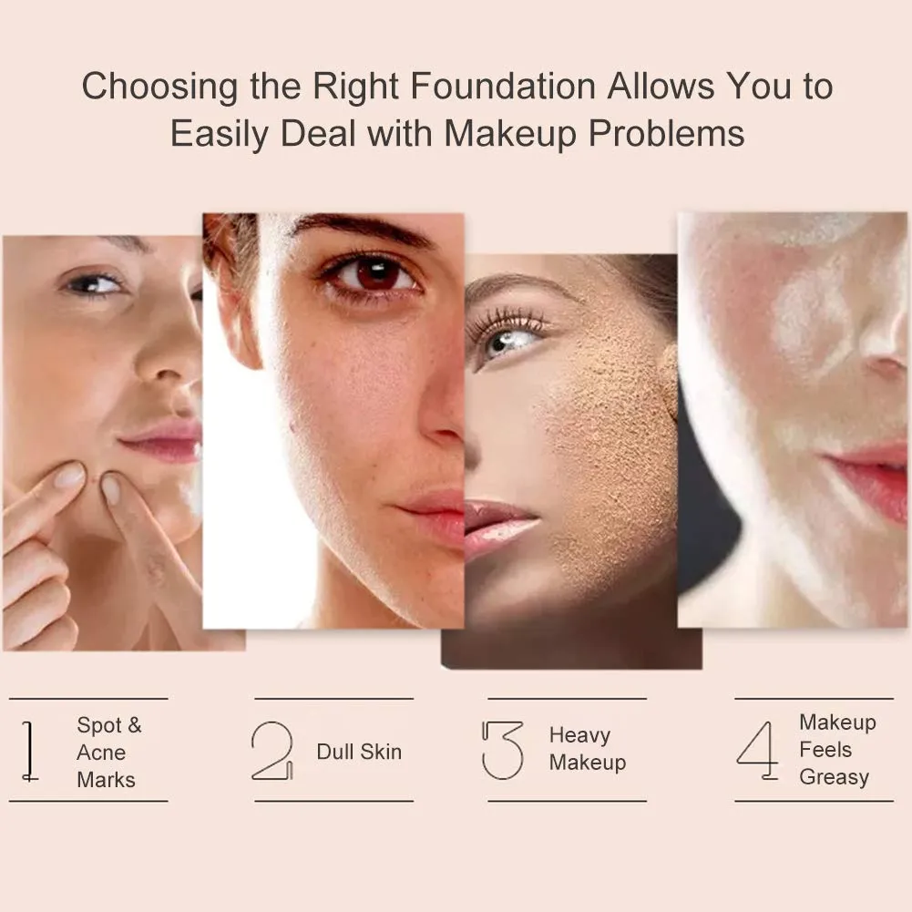 BB Cream Foundation Make up CC Cream, Liquid Foundation Mushroom Head Air Cushion BB Cream, Nude Makeup Moisturizing Concealer Lasting Brightening, Even Skin Tone 20 g (Pack of 1)